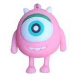 3D PVC Figure Keychain - Monsters Inc - Pink Mike Wazowski
