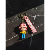 3D PVC Figure Keychain - KPop Demon Hunters - Jimin Pink Hair Chibi