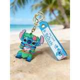 3D PVC Figure Keychain - Lilo & Stitch - Stitch Hula Outfit