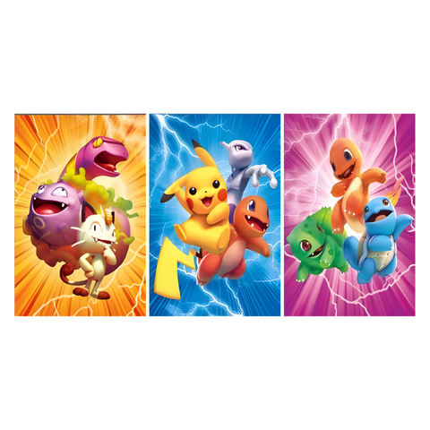 3D Lenticular Poster 12"x16" - Pokémon - Pikachu, Charmander, Bulbasaur, Squirtle & Team Rocket