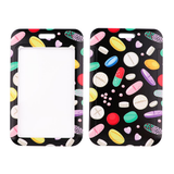 ID Card Badge Holder - Colorful Pills on Black Pattern