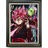 3D Light Frame - Dragon Ball - Goku Black Super Saiyan Rose With Zamasu