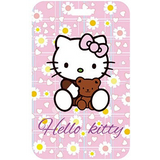 ID Card Badge Holder - Sanrio - Hello Kitty with teddy bear Pink Plaid Kitty, Teddy Bear