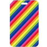 ID Card Badge Holder - Rainbow Diagonal Stripes Pattern