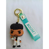 3D PVC Figure Keychain - Tren Bala El Lobo - Wolf White Suit Holding Knife