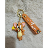 3D PVC Figure Keychain - Tom and Jerry - Jerry Holding Cheese Variant 2