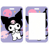 ID Card Badge Holder - Sanrio - Kuromi With Skulls And Stars Purple