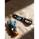 3D PVC Figure Keychain - Lilo & Stitch - Stitch Jack Skellington Pumpkin