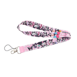 Lanyard - Sanrio - Kuromi and Baku with Various Expressions and Poses on a Pink Background