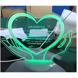3D LED Night Light - Hands holding a heart