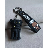 3D PVC Figure Keychain - KAWS - Companion Together Black