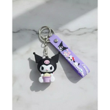 3D PVC Figure Keychain - Kuromi - Holding Cupcake