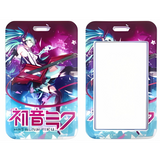 ID Card Badge Holder - Hatsune Miku - Playing Keyboard In Purple