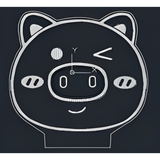 3D LED Night Light - Winking Pig