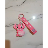 3D PVC Figure Keychain - Lilo & Stitch - Pink Stitch Holding Heart
