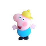 3D PVC Figure Keychain - Peppa Pig - George Pig Hard Hat