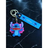 3D PVC Figure Keychain - Lilo & Stitch - Stitch Pink Winged Happy