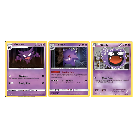 3D Lenticular Poster 12"x16" - Pokémon - Gastly, Haunter & Gengar Card Evolution