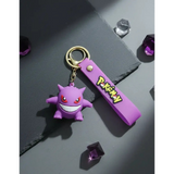 3D PVC Figure Keychain - Pokemon Gengar - Chibi Gengar Smiling