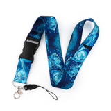 Lanyard - Swirling Blue and White Pattern