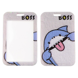 ID Card Badge Holder - Shark with "BOSS" Text