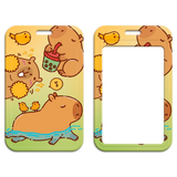 ID Card Badge Holder - Capybara and Chicks