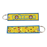 Embroidery Keychain - Pokémon - Pikachu (Logo & Faces Pattern)