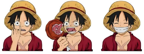 3D Lenticular Sticker - One Piece - Monkey D. Luffy Eating