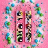 Embroidery Keychain - Powerpuff Girls - Action Close-up
