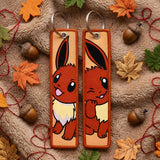 Embroidery Keychain - Pokémon - Eevee (Two Poses, Red)
