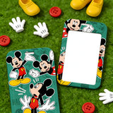ID Card Badge Holder - Mickey Mouse & Friends - Mickey Poses On Green Background