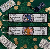 Embroidery Keychain - Tom and Jerry - 100 Dollar Bill