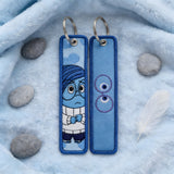 Embroidery Keychain - Inside Out - Sadness Emotion Blue