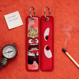 Embroidery Keychain - Inside Out - Anger Emotion Red