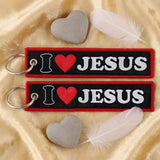 Embroidery Keychain - I Love Jesus