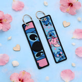 Embroidery Keychain - Lilo & Stitch - Stitch & Angel (Hearts)