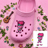 Crocs Charm - Trolls - Poppy Playing Brown Guitar Green Headband