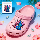 Shoe Charm - Lilo & Stitch - Stitch And Angel Heads Touching Half Faces