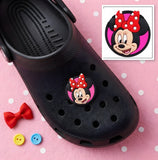 Shoe Charm - Mickey Mouse & Friends - Minnie Mouse Face In Pink Circle