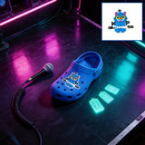 Shoe Charm - KPop Demon Hunters - Blue Cat Mascot With 'kpop Demon Hunters' Logo