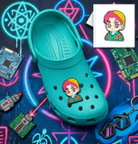Crocs Charm - KPop Demon Hunters - Boy with Pink Hair and Yellow Beanie