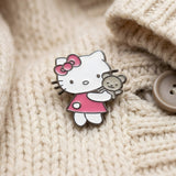 Enamel Pin - Hello Kitty - Holding A Teddy Bear