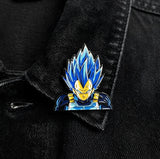Enamel Pin - Dragon Ball - Vegeta Super Saiyan Blue Full Body Aura Arms Crossed