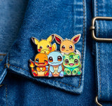 Enamel Pin - Pokémon - Pikachu, Eevee, Charmander, Squirtle, Bulbasaur