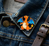 Enamel Pin - Pokémon - Charizard Textured Orange Blue Wings