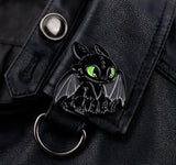 Enamel Pin - How to Train Your Dragon - Toothless Black Dragon Green Eyes Sitting