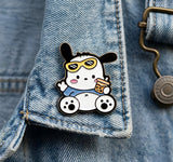 Enamel Pin - Sanrio - Pochacco With Boba And Sunglasses
