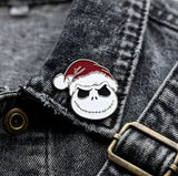 Enamel Pin - The Nightmare Before Christmas - Jack Skellington Santa Hat Face