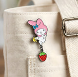 Enamel Pin - Sanrio - My Melody With Strawberry Dangle