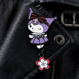 Enamel Pin - Sanrio - Kuromi With Flower Dangle